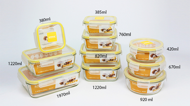 Food Storage Containers, 3 Pack(760ml, 1150ml, 1500ml) Plastic